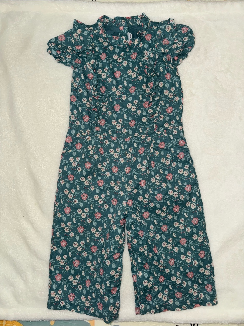 Janie and Jack Teal Floral Girls' One-Piece Romper